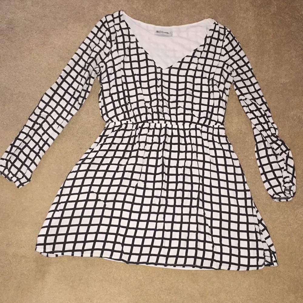 White and black striped dress